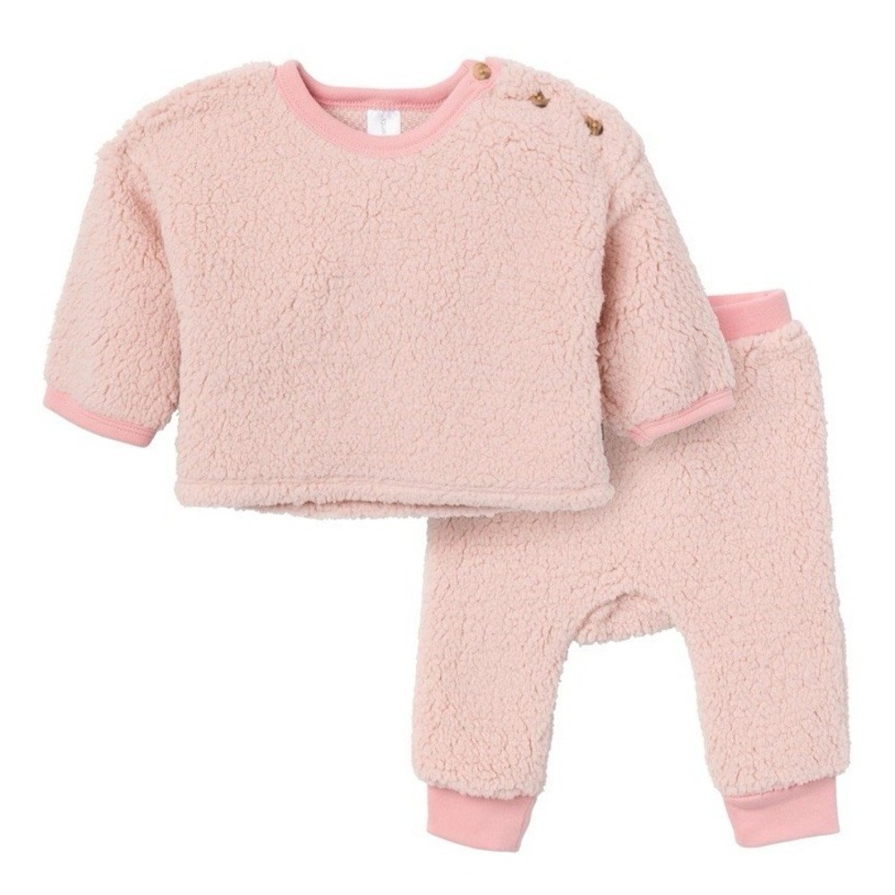 2 Lot Modern Moments Gerber Baby Microplush Drop Shoulder Pant Set Pink Sz 3-6M